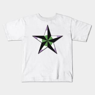 Genderqueer Pride Flag Colored Nautical Star Kids T-Shirt